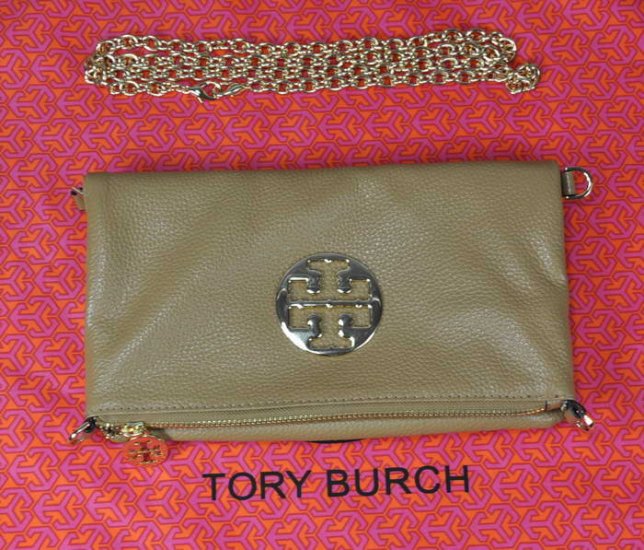 Fashion Trend Tory Burch Khaki Metallic Mini Bag Clutch